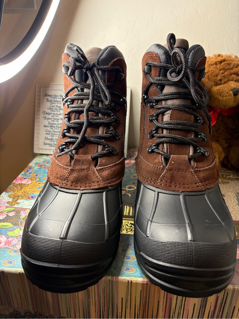 Totes Mammoth Men’s 10M Dark Brown Waterproof Winter Snow Boots NIB